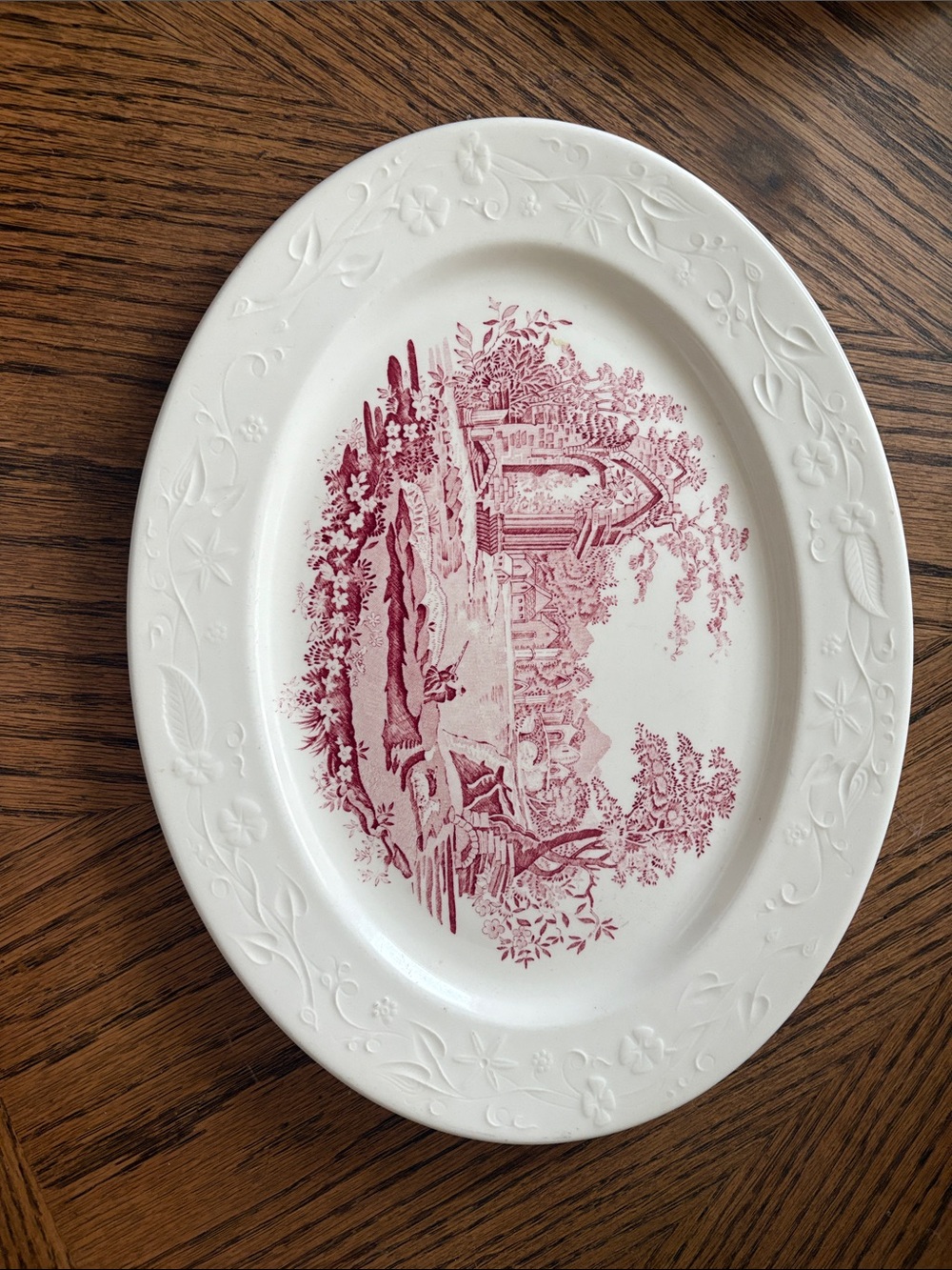 vintage Taylor, Smith & Taylor oval serving platter in the English Abbey pattern